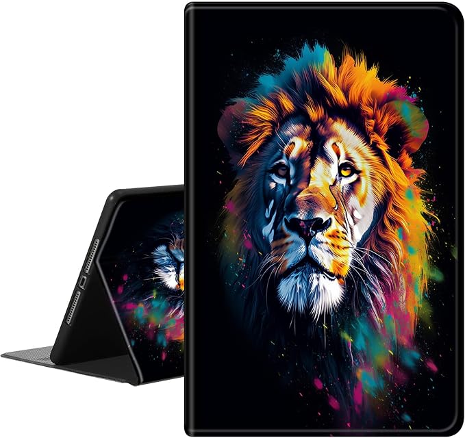 Case for iPad (A16) 11th Generation 11 Inch (2025)iPad 10th Generation 10.9 Inch (2022)PU Leather Slim Standing Smart Coverwith Auto Sleep/WakeBall on Fire