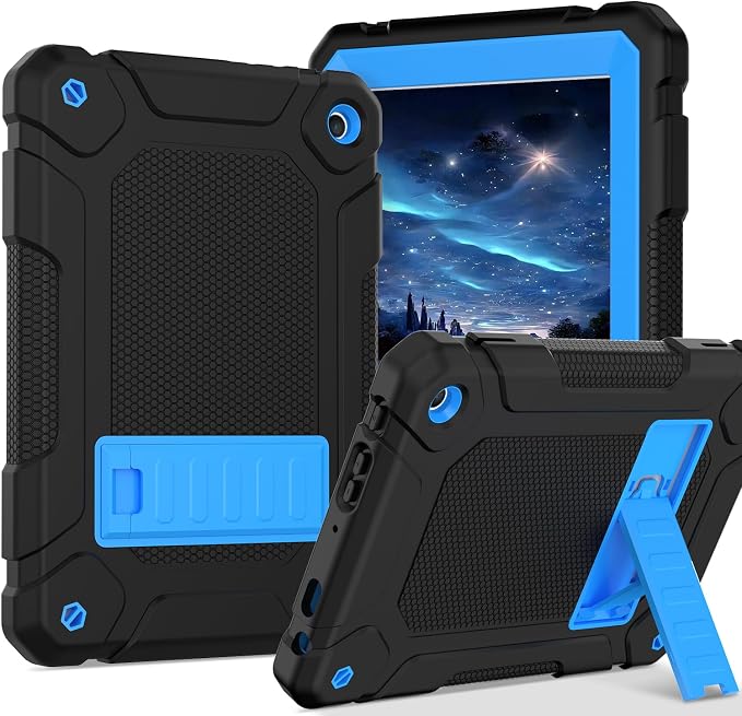 MENZO All-New Case for 8 Tablet Slim Shockproof Rugged High Impact Protective Case with Kickstand Black