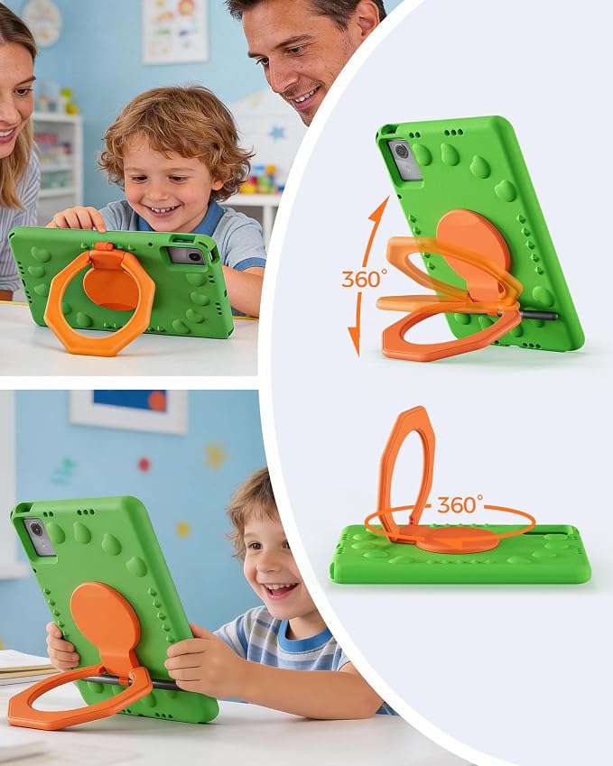 ProCase Kids Case for Lenovo Idea Tab 11 2025/K11 Gen 2 (TB-336ZU/TB-336FU) Shockproof Lightweight Tablet Cover with 360° Rotating Handle &amp Stand -Blue