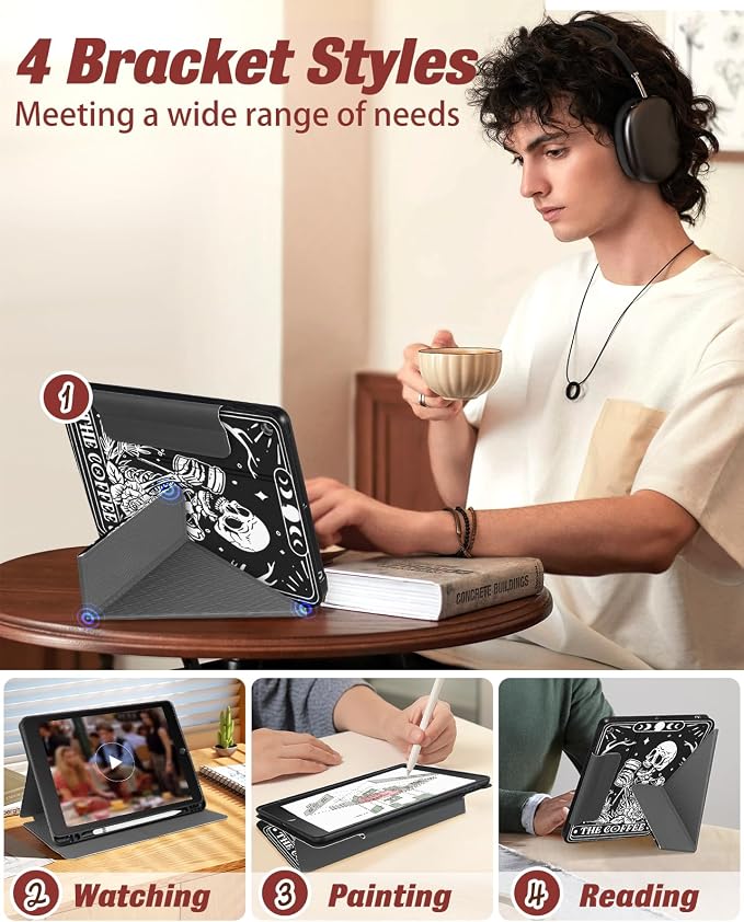 for iPad 9th/8th/7th Generation 10.2 Inch Case with Pen Holder for Boys Girls Women Men Cute Cartoon Anime Cool Funny Protector Stand Tablet Cover for Apple i Pad 7/8/9 Book Cat