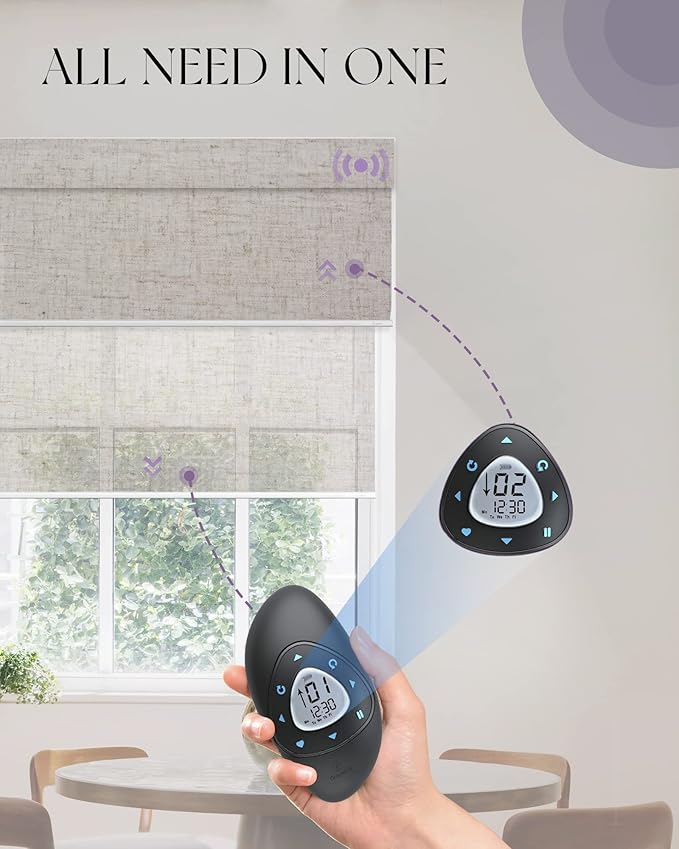 Graywind Motorized Dual Shades for Windows Smart Double Blinds Blackout and Sheer Motorized Blinds with Remote Alexa Google Control Day Night Shades, Custom Size (Blackout Linen Beige)