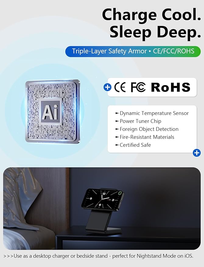 2Pack for MagSafe Charger- Magnetic Wireless Charger for iPhone 12-17Black | Fast Charging | Magnetic iPhone Charging | for iPhone Charger Stand
