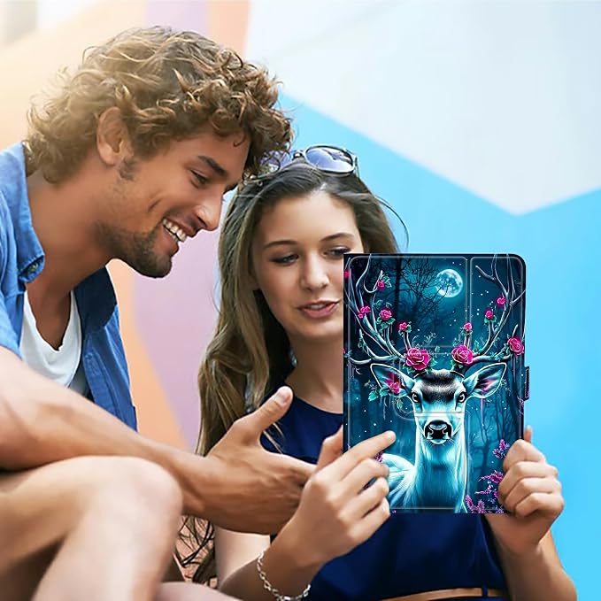 for Walmart Onn 10.1 2024 Onn 10.1 Gen 4 Universal Tablet Case 360 Degree Rotating Kickstand Protective Stand Case with Multiple Viewing PU Leather Shell Case Black Book Cat