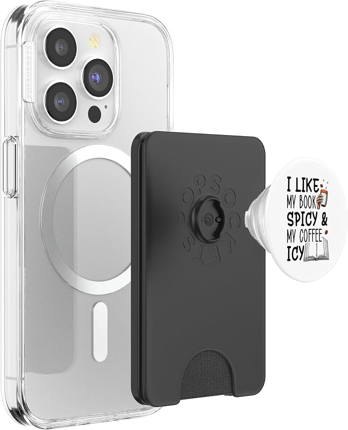 I Like My Books Spicy and My Coffee Icy! Book Lover PopSockets Adhesive PopGrip