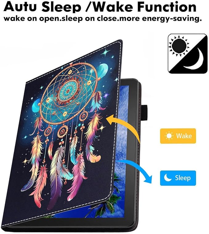 Case for Amazon Fire HD 10 Tablet (9th/7th Generation 2019/2017 Release) Slim PU Leather Cover with Card Slot &amp Auto Wake/Sleep for Fire 10.1 Tablet African American Girl