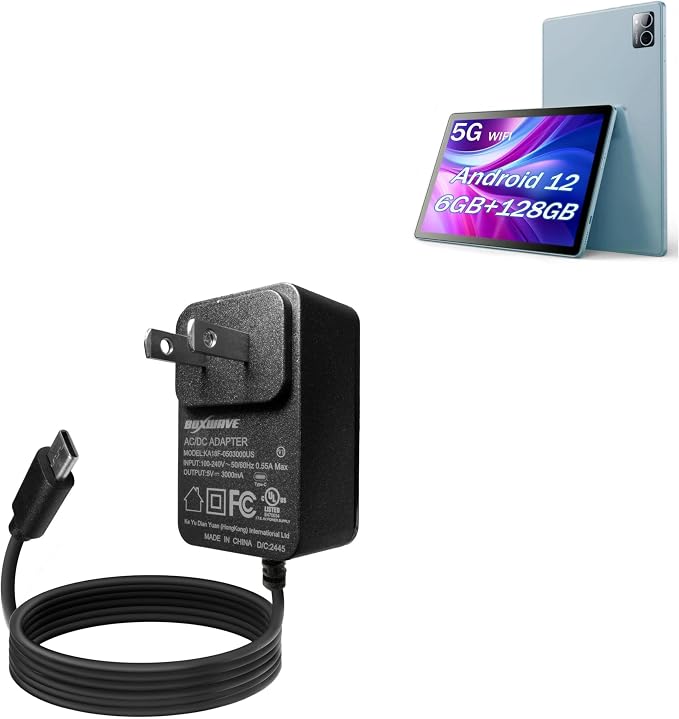 BoxWave Charger Compatible with KBJPADS GP401 (10.36 in) - Wall Charger Direct (15W) Rapid Charge Your Device with Built-in 3ft Cable
