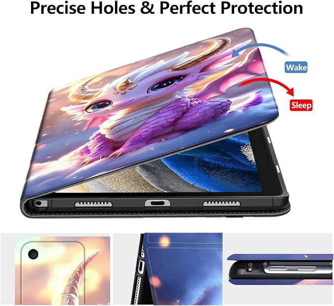 Case for Fire 7 2019/2017/2015Black Cat Purple Roses | DIGTIALL Slim Cover for Fire 7 Tablet 9th/7th/5th Gen 7.0 Folding Stand Protective Case Auto Sleep/Wake Smart Shell