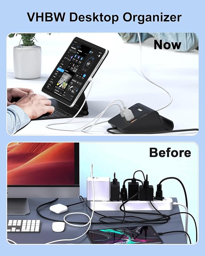 USB C Charging Station 35W VHBW 6 Port 3A and 3C(1Port *USB-C PD20W Fast) Desktop Fast Charging Station for iPhone 14/13/12Samsung Galaxy S23/S22/S21etc