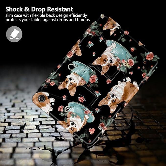 Astronaut Mushrooms Pattern Case for iPad 10.2 iPad 9th Generation 2021/ iPad 8th Generation 2020/ iPad 7th Generation 2019360 Degree Rotating Stand Protective Cover with Auto Sleep/Wake