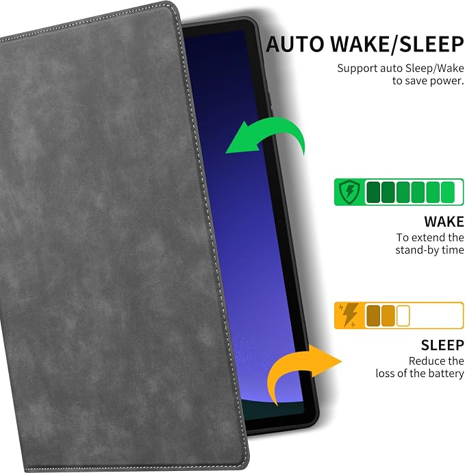Case for Samsung Galaxy Tab S10 Lite/S10 FE/S9 FE/S9 10.9/11 | Microfiber Leather Protective Cover with S Pen HolderSmart Folio Auto Sleep/WakeAdjustable StandShockproofSlimBlack