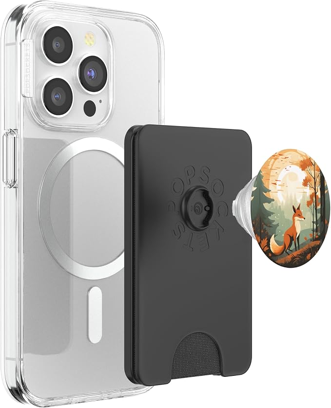 Retro Fox in an Autumn Forest PopSockets Adhesive PopGrip