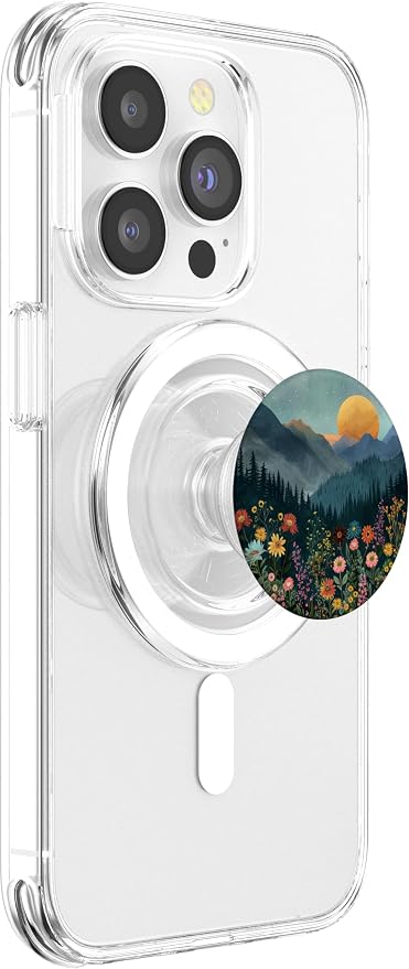 Floral Mountain Sunset Pine Tree Forest Nature PopSockets Adhesive PopGrip