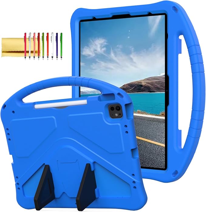 Dteck Kids Case for iPad 10.2 - Shockproof Rugged EVA Handle Stand Child Proof Case for iPad 9/8/7 Generation Black