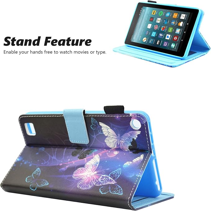 Case for Kindle Fire 7 TabletDteck Full Protective Flip Adjustable Stand Auto Wake/Sleep Smart Cover with Pencil Holder for Kindle Fire 7 Tablet 9th/7th/5th Generation 2019/2017/2015 ReleaseKing Dog