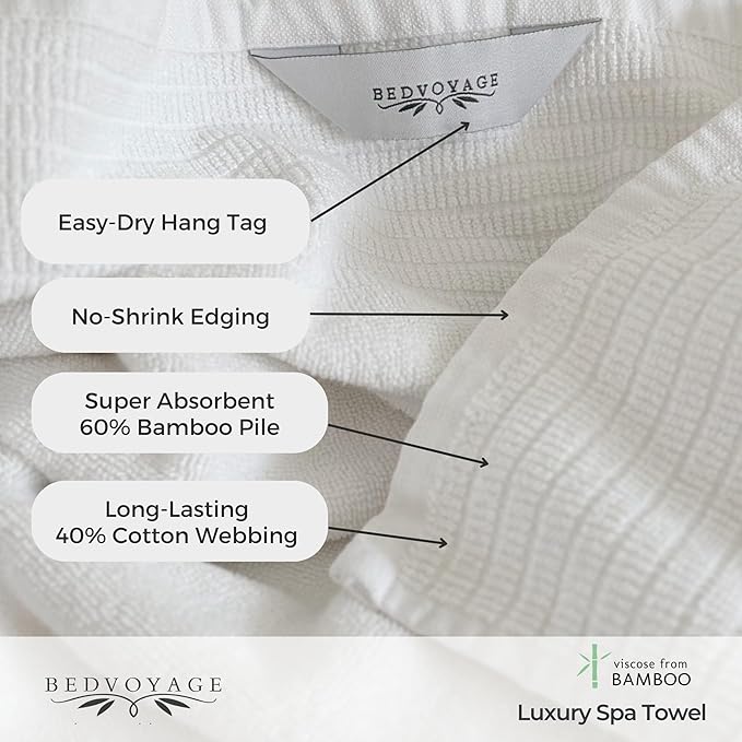 BedVoyage Luxury Bath Towel - Ultra Soft Plush Bathroom Towel - Highly Absorbent Viscose from Bamboo Bath Towels Ultra Soft - Spa Towels for Body - Cloud