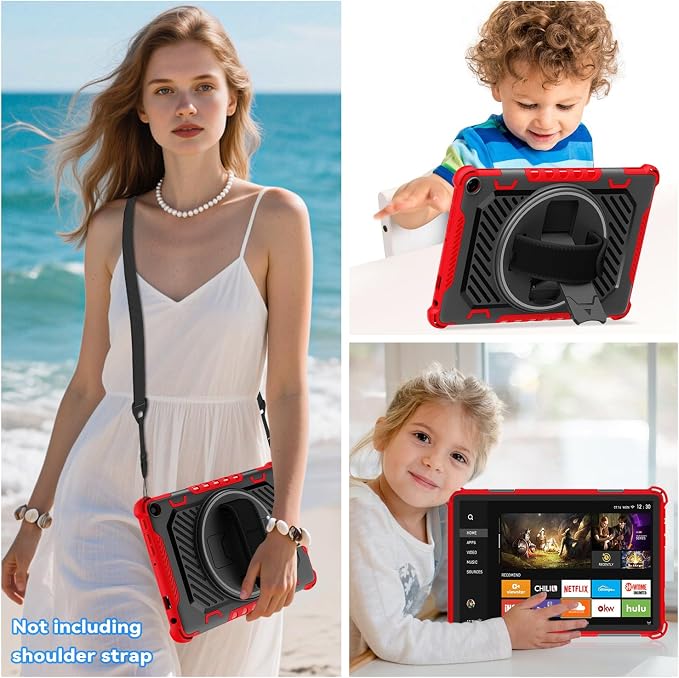 for Fire HD 10 &amp HD 10 Plus Tablet Case 13th Generation | with 360 Rotating Kickstand Hand Strap(No Screen Protector)