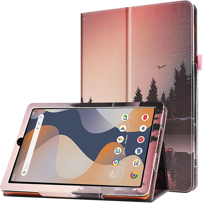 Folio Stand Case for onn. 8 Tablet (2024 Model Gen 4) - Folding Slim Magnetic PU Leather Protective Cover (Black)