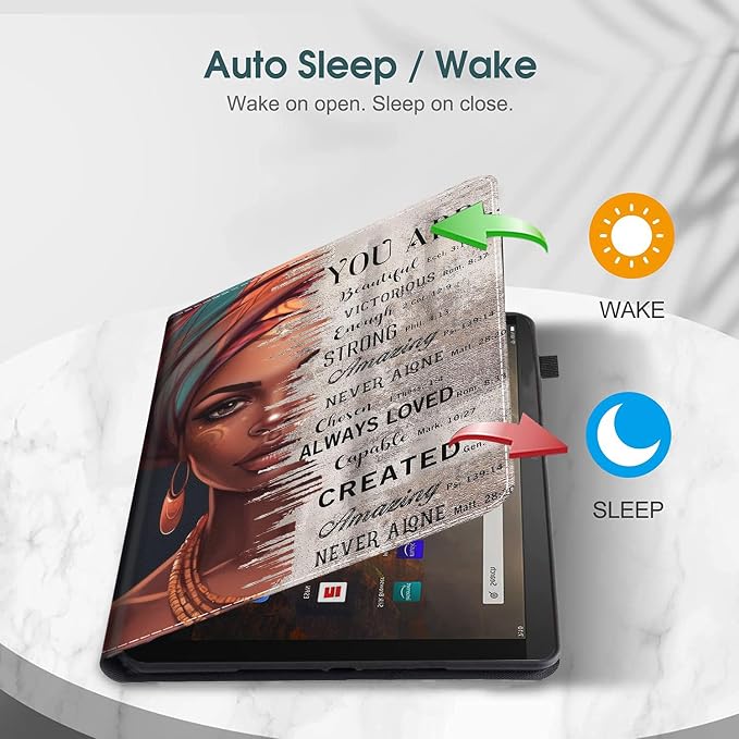 Case for Amazon Fire Max 11 Tablet (13th Generation 2023 Release) Multi-Angle Smart Stand Cover Auto Sleep/Wake for Fire 11 Max Tablet，African American Women Inspirational Quotes