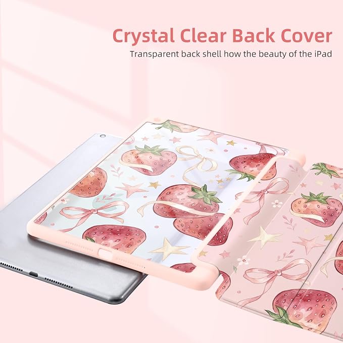 Joyland Leopard Print for iPad 10th Generation Case 10.9 inch 2022/iPad (A16) 11th Gen 11 2025Built-in Pencil Holder with Shockproof Cover Clear Transparent Back Shell Auto Wake/SleepBlack