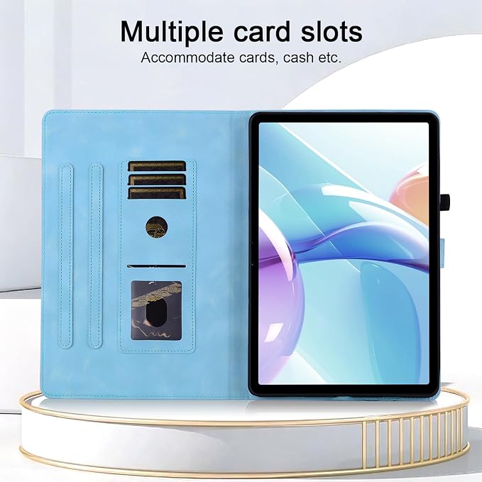 Case for iPad (A16) 11th Generation 11 Inch 2025 iPad 10th Generation 10.9 inch 2022 Auto Wake/Sleep Multi-Angle Flip PU Leather Cover with Pencil Holder Blue