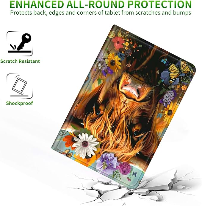 for 6 Kindle 11th Generation 2024/2022 Release Case (Model No: C2V2L3) E-Reader Multi-Angle Viewing Shockproof Smart Protective Case with Auto Wake/Sleep Baseball