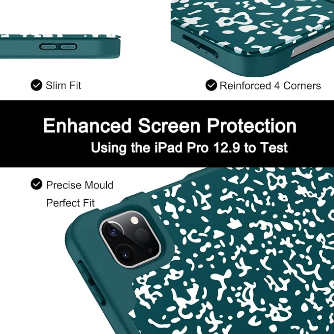 Soke Case for iPad Air 13 Inch (M4/M3/M22026-2024) iPad Pro 12.9 6th/5th Generation with Pencil Holder(2021 2022 Release)-[Apple Pencil Charging + Auto Wake/Sleep] Soft Back Cover Book Black