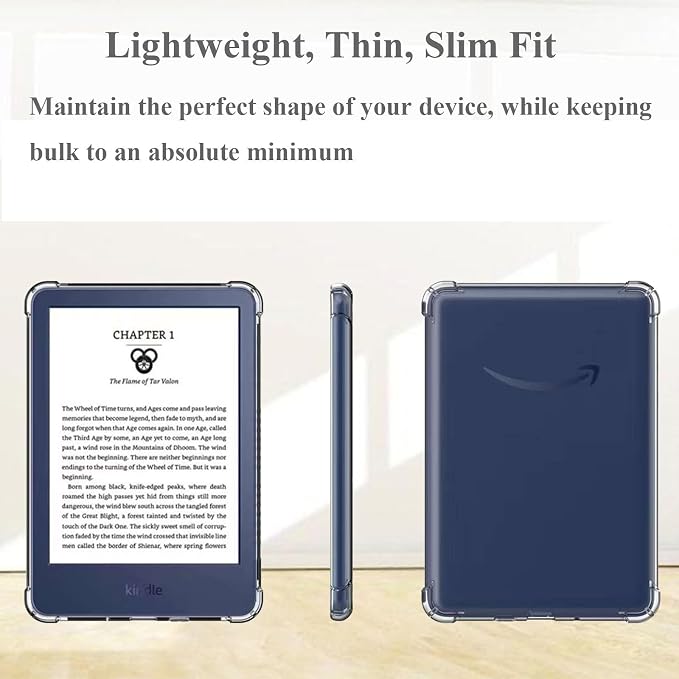 Clear Case for All-New Amazon Kindle Fire Max 11 Tablet (13th Generation 2023 Release) 11 Slim Lightweight Shell Transparent Soft TPU Back Shockproof Crystal Reinforced Corner Cover Clear