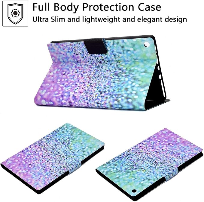 Kindle Fire HD 8 Tablet Case (8th/7th/6th Generation)Smart Stand Synthetic Leather Cover with Auto Wake/Sleep [Card &amp Pencil Holder] for 8 Amazon Fire HD 8 (2018/2017/2016) Blue Sea Beach