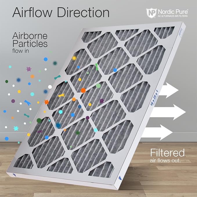 Nordic Pure 16x30x1 Furnace Air Filters MERV 8 Pleated Plus Carbon 4 Pack