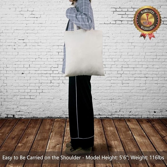 TOPDesign 48-Pack Economical 16"x15" Cotton Tote Bags, Lightweight Medium Reusable Grocery Shopping Cloth Bags, Suitable for DIY, Advertising, Promotion, Gift, Activity
