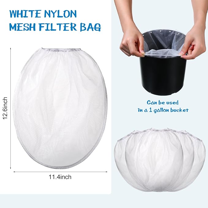 Paint Strainer Bags White Fine Mesh Filters Bag Bucket Elastic Opening Strainer