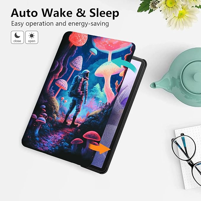 for 10.1 Amazon Fire HD 10 Tablet (13th Generation 2023 Release)PU Leather Multi-Angle Anti Slide Stand Cases with Auto Wake/SleepAnimals Dog Paws Galaxy
