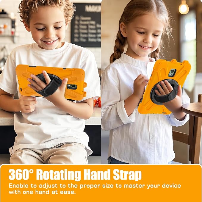 Samsung Galaxy Tab Active5/Active 3 8.0 Case with 360 Stand Handle Hand Strap &amp Shoulder Strap for Galaxy Tab Active5 8 2024 X300/X307 Active3 8 2020 T570/T575/T577 (Black)