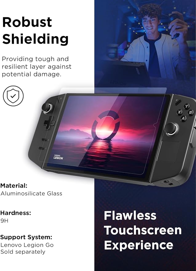 Lenovo Legion Go Screen Protector - Ultra-Thin 0.33mm Protective Glass with 9H Hardness - Guards Against Drops Scratches and Scrapes - Easy Application High Transparency