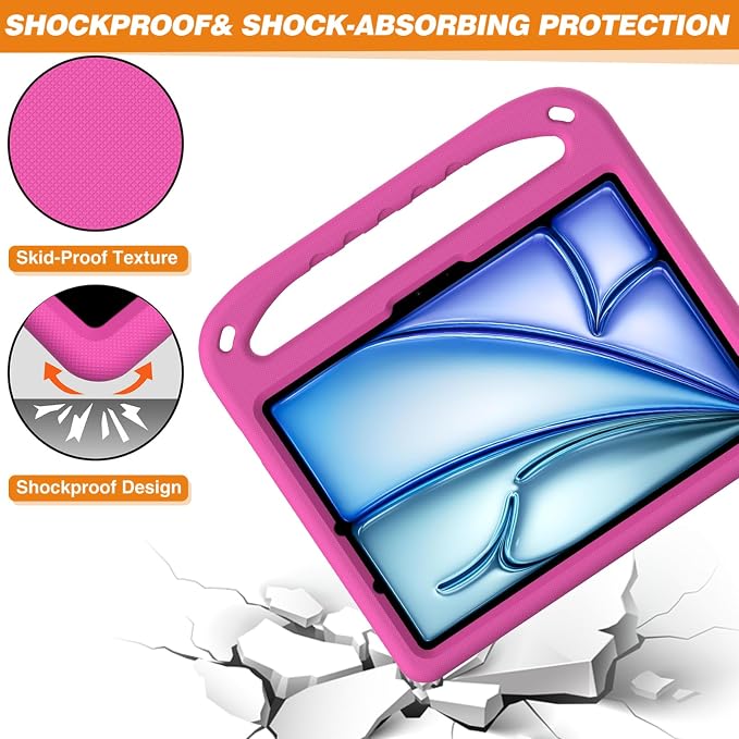 Dteck Kids Case for iPad 10.2 - Shockproof Rugged EVA Handle Stand Child Proof Case for iPad 9/8/7 Generation Black