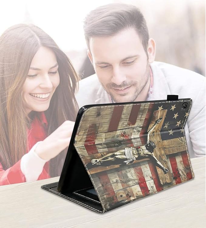 Case for Amazon Fire HD 10 Tablet (9th/7th Generation 2019/2017 Release) Slim PU Leather Cover with Card Slot &amp Auto Wake/Sleep for Fire 10.1 Tablet African American Girl