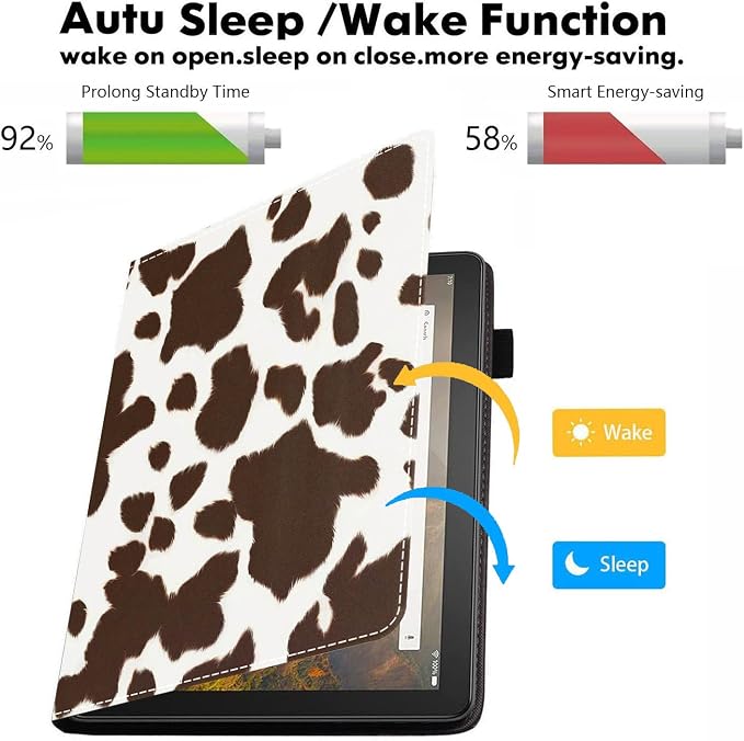 Case for Amazon Kindle Fire HD 10 &amp 10 Plus Tablet 10.1 (13th/11th Generation 2023/2021 Release) - PU Leather Folio Case with Smart Auto Wake/Sleep American Flag Camo