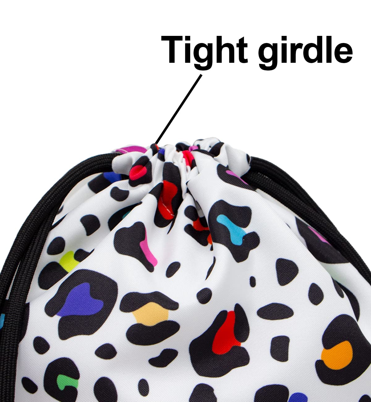 HOLYLUCK Drawstring Backpack Bag Sport Gym Sackpack (colorful white leopard)