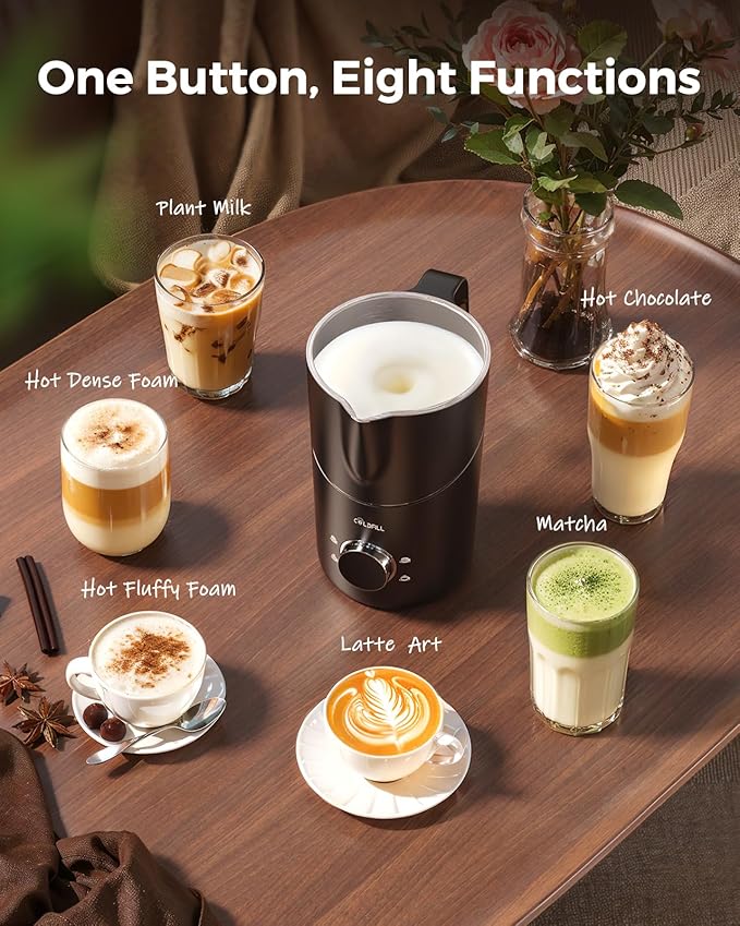 COLDFILL Milk Frother and Steamer, Electric Milk Frother for Coffee, 13.5oz/400mL Large Capacity Automatic Warm and Cold Foam Maker