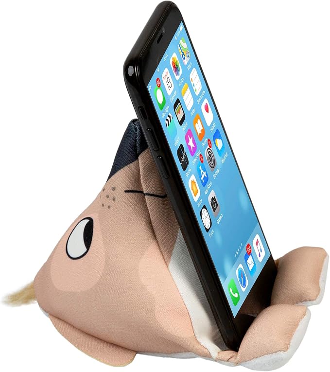 Plusheez Mobile Phone Holder | 2 in 1 Phone Stand with Micro Fibre Wipe | Screen Cleaner | Universal Phone Stand for Kids Children Adults | eReader/Kindle/Smartphone/Small Tablet Compatible (Bird)