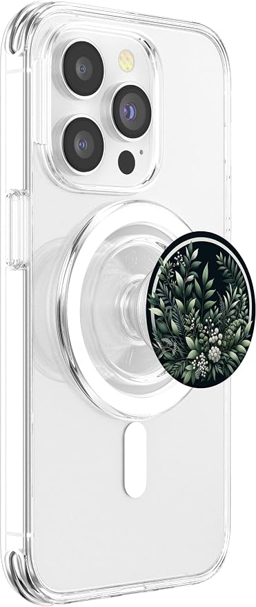 Elegant Midnight Garden - Lush Botanical Circle Illustration PopSockets Standard PopGrip