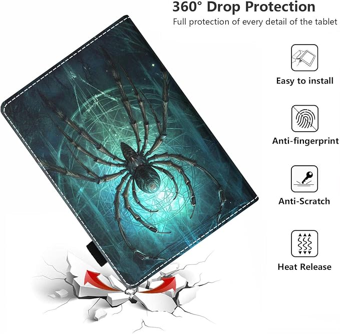 Case for Amazon Kindle Fire HD 8/Fire HD 8 Plus Tablet (12th/10th Generation 2024/2022/2020 Release) - PU Leather Folio Cover with Smart Auto Wake/Sleep Bald Eagle