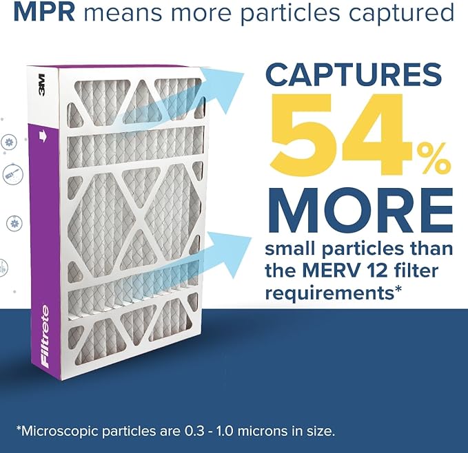 Filtrete 16x25x4 AC Furnace Air Filter, MPR 1550, MERV 12, Fits Lennox &