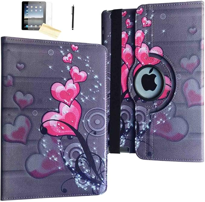 Case for iPad mini 4 Rotating Stand Smart Cover Magnetic Auto Wake Up/Sleep for iPad mini 4 4th A1538 A1550 MK6K2LL/A MK6L2LL/A MK872LL/A MK882LL/A MK9P2LL/A MK9Q2LL/A (Black)