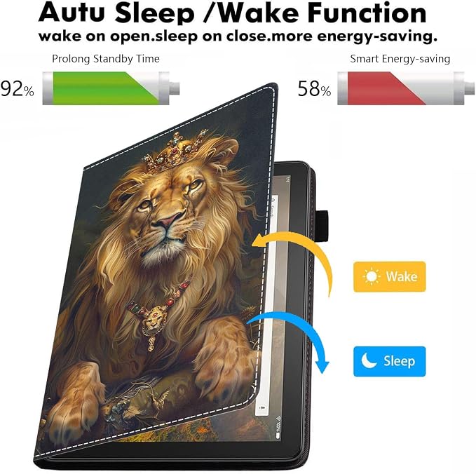 Case for Amazon Kindle Fire HD 8/Fire HD 8 Plus Tablet (12th/10th Generation 2024/2022/2020 Release) - PU Leather Folio Cover with Smart Auto Wake/Sleep Bald Eagle