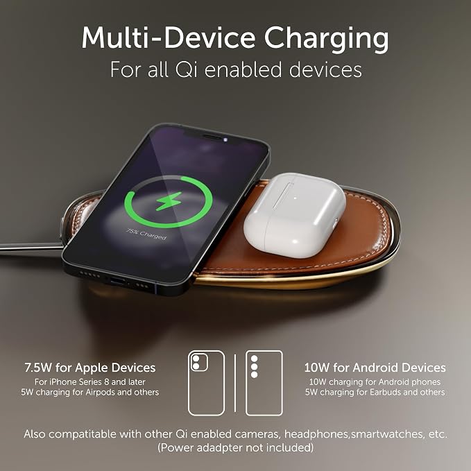 Lunar Artefacts Wireless Charger Lunar Midnight Blue Chrome Plated Brass