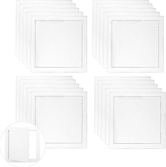 Morvat Access Panel 14x14 Inch for Drywall & Ceiling with Door, Heavy-Duty Durable ABS Plastic & Easy Install Access Box Wall Hole Cover Plate for Plumbing & Electrical Cable & Wiring, White, 20-Pack