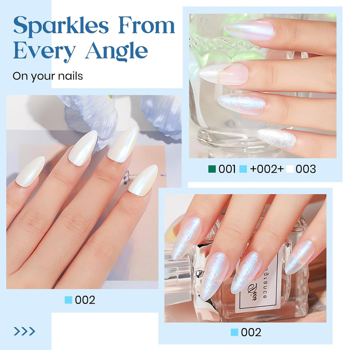 MIZHSE Nail Polish: 15Ml Mermaid Pearl Nail Polish Blue Aurora Effect Nail Polish, Fingernail and Toenail Polish Glossy Long Lasting Nail Polish Trendy DIY at Home Nail Gift Spree