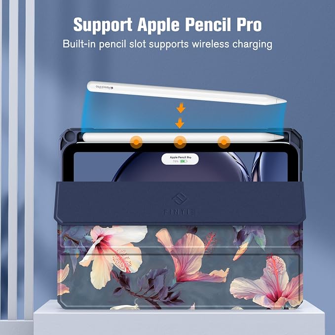 Fintie Clear Case for iPad mini 7th Generation (A17 Pro) / mini 6 8.3 | Slim Hybrid Shockproof Hard PC Back Cover Pencil Holder Viewing &amp Typing Angles Auto Sleep/Wake Black