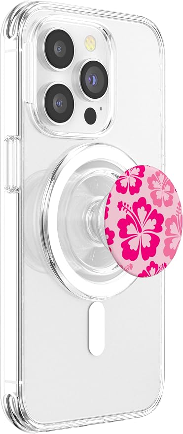 Hibiscus Flower Beach Hawaiian Exotic Floral Surf Vibe Pink PopSockets Adhesive PopGrip